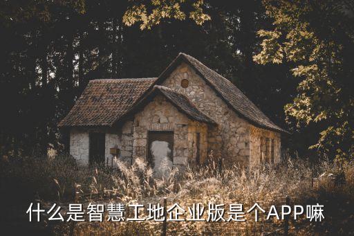 什么是智慧工地企業(yè)版是個APP嘛