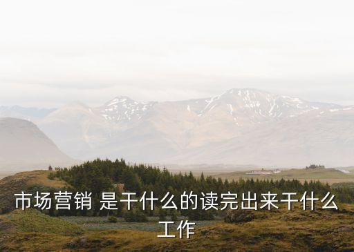 市場營銷 是干什么的讀完出來干什么工作