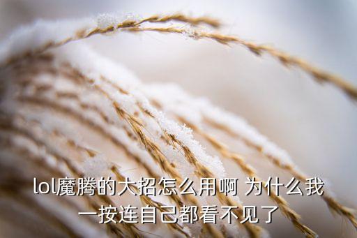 lol魔騰的大招怎么用啊 為什么我一按連自己都看不見了