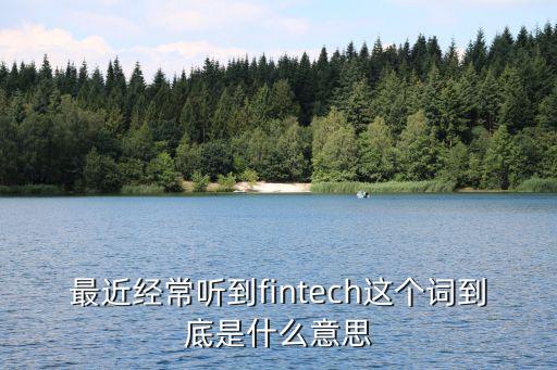 最近經(jīng)常聽(tīng)到fintech這個(gè)詞到底是什么意思