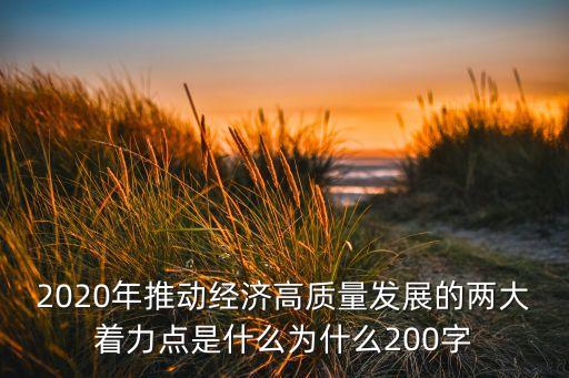 2020年推動經(jīng)濟高質(zhì)量發(fā)展的兩大著力點是什么為什么200字