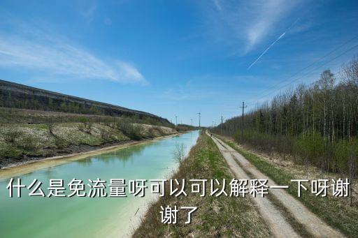 什么是免流量呀可以可以解釋一下呀謝謝了