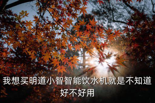 我想買明道小智智能飲水機就是不知道好不好用