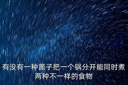 有沒(méi)有一種篦子把一個(gè)鍋分開(kāi)能同時(shí)煮兩種不一樣的食物
