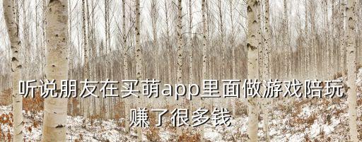 聽說朋友在買萌app里面做游戲陪玩賺了很多錢