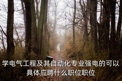 學(xué)電氣工程及其自動(dòng)化專業(yè)強(qiáng)電的可以具體應(yīng)聘什么職位職位