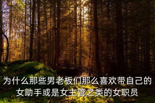 為什么那些男老板們那么喜歡帶自己的女助手或是女主管之類的女職員