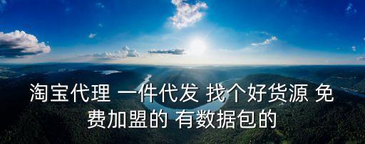 淘寶代理 一件代發(fā) 找個好貨源 免費加盟的 有數(shù)據(jù)包的