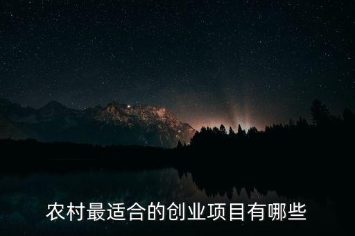 農(nóng)村最適合的創(chuàng)業(yè)項目有哪些