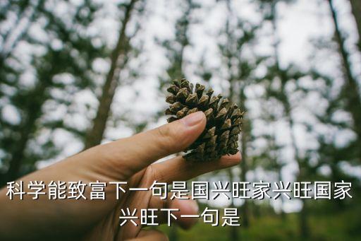 科學(xué)能致富下一句是國(guó)興旺家興旺國(guó)家興旺下一句是