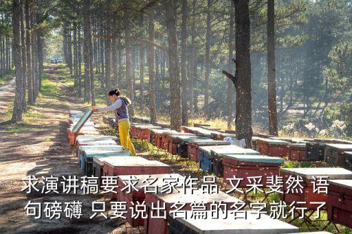 求演講稿要求名家作品 文采斐然 語(yǔ)句磅礴 只要說(shuō)出名篇的名字就行了