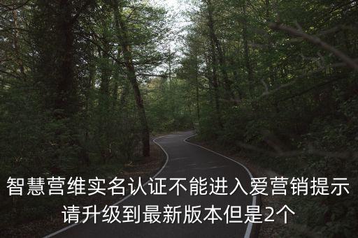 智慧營(yíng)維實(shí)名認(rèn)證不能進(jìn)入愛(ài)營(yíng)銷提示請(qǐng)升級(jí)到最新版本但是2個(gè)
