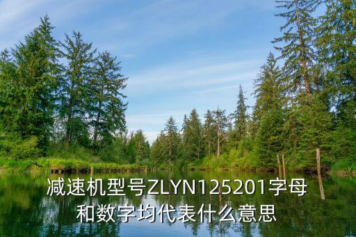減速機(jī)型號ZLYN125201字母和數(shù)字均代表什么意思