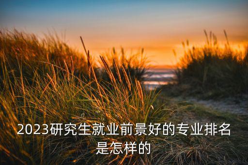 2023研究生就業(yè)前景好的專業(yè)排名是怎樣的