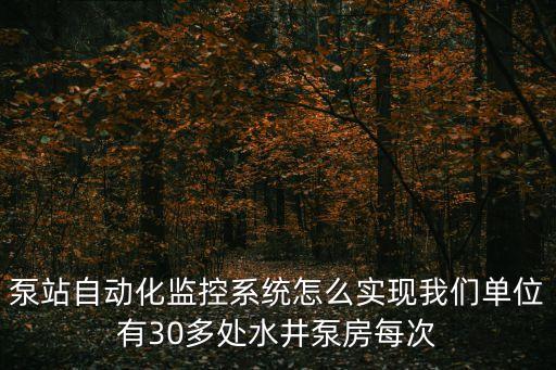 泵站自動(dòng)化監(jiān)控系統(tǒng)怎么實(shí)現(xiàn)我們單位有30多處水井泵房每次