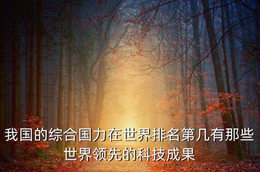 我國(guó)的綜合國(guó)力在世界排名第幾有那些世界領(lǐng)先的科技成果