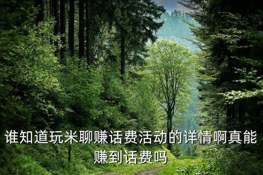 誰知道玩米聊賺話費活動的詳情啊真能賺到話費嗎