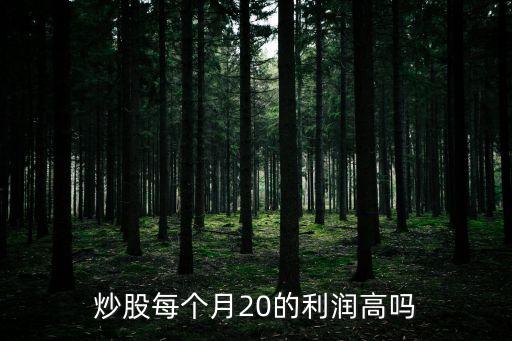 炒股每個(gè)月20的利潤高嗎
