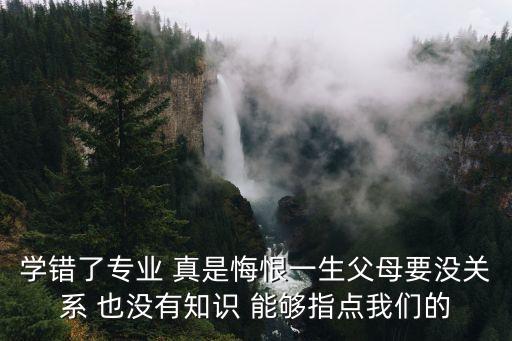 學(xué)錯(cuò)了專(zhuān)業(yè) 真是悔恨一生父母要沒(méi)關(guān)系 也沒(méi)有知識(shí) 能夠指點(diǎn)我們的