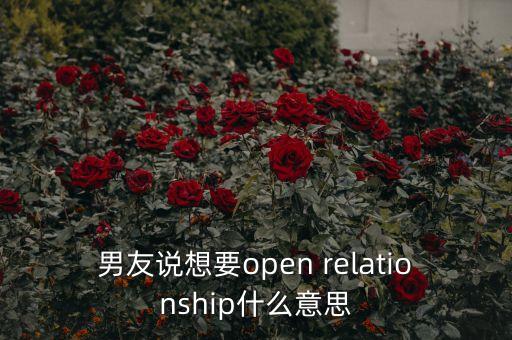 男性朋友說我open什么意思，男友說想要open relationship什么意思
