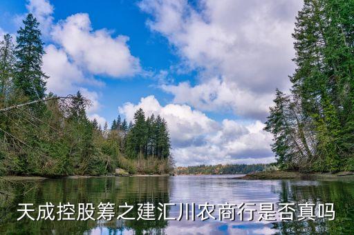 天成控股籌之建匯川農(nóng)商行是否真嗎