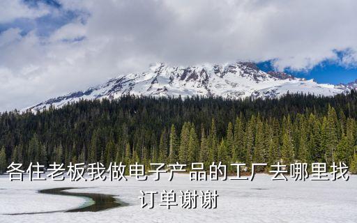 各住老板我做電子產品的工廠去哪里找訂單謝謝