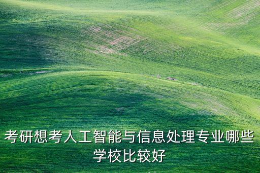 考研想考人工智能與信息處理專業(yè)哪些學(xué)校比較好