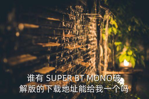 誰有 SUPER BT MONO破解版的下載地址能給我一個嗎