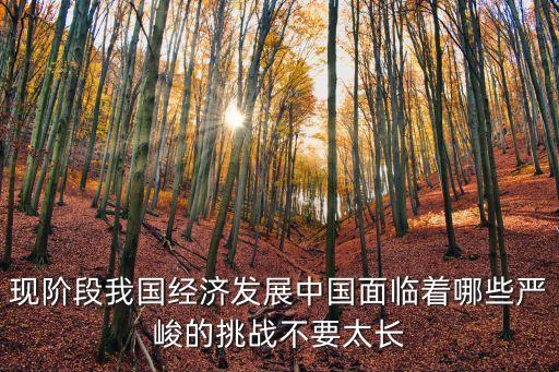 現(xiàn)階段我國(guó)經(jīng)濟(jì)發(fā)展中國(guó)面臨著哪些嚴(yán)峻的挑戰(zhàn)不要太長(zhǎng)