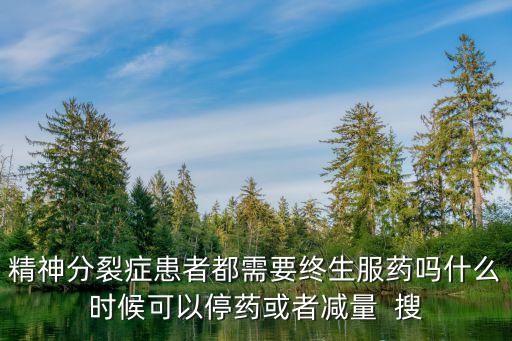 精神分裂癥患者都需要終生服藥嗎什么時(shí)候可以停藥或者減量  搜