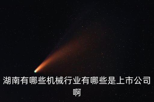 湖南有哪些機(jī)械行業(yè)有哪些是上市公司啊