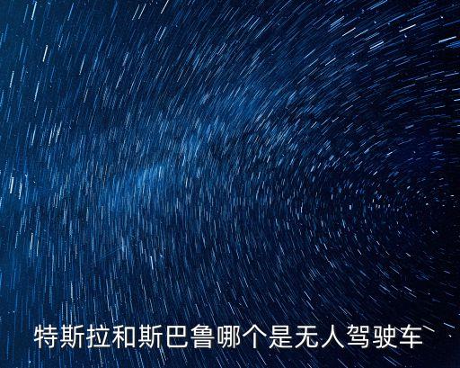 特斯拉和斯巴魯哪個(gè)是無(wú)人駕駛車