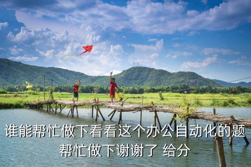誰能幫忙做下看看這個辦公自動化的題幫忙做下謝謝了 給分