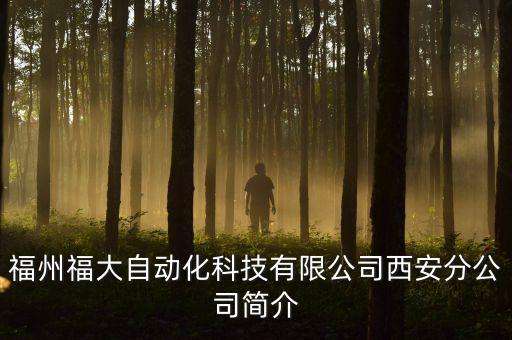 福州福大自動化科技有限公司西安分公司簡介