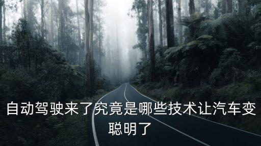 自動(dòng)駕駛來了究竟是哪些技術(shù)讓汽車變聰明了