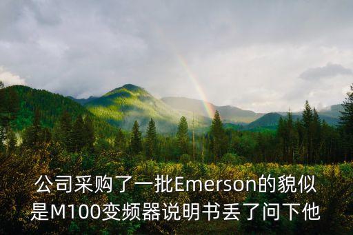 公司采購了一批Emerson的貌似是M100變頻器說明書丟了問下他