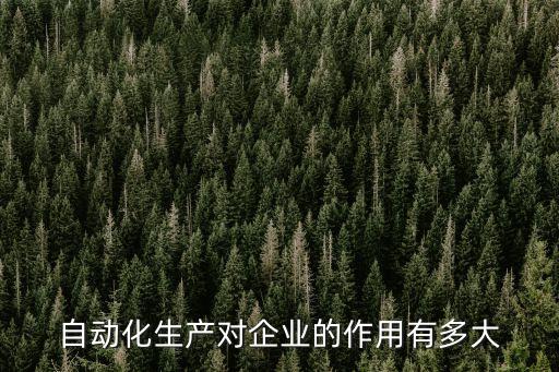 自動(dòng)化生產(chǎn)對(duì)企業(yè)的作用有多大
