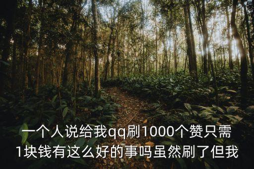 一個人說給我qq刷1000個贊只需1塊錢有這么好的事嗎雖然刷了但我
