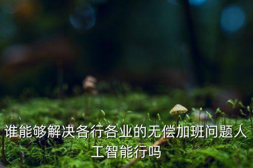 誰(shuí)能夠解決各行各業(yè)的無(wú)償加班問(wèn)題人工智能行嗎