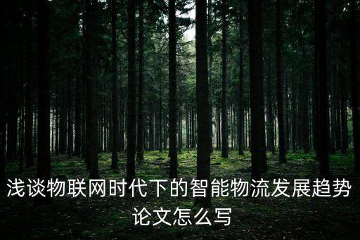 淺談物聯(lián)網(wǎng)時(shí)代下的智能物流發(fā)展趨勢 論文怎么寫
