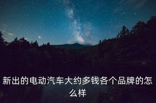 新出的電動汽車大約多錢各個品牌的怎么樣
