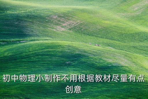 初中物理小制作不用根據(jù)教材盡量有點(diǎn)創(chuàng)意