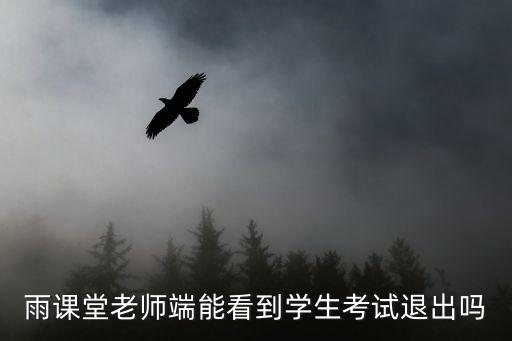 雨課堂老師端能看到學(xué)生考試退出嗎