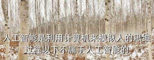 人工智能的三大尖端技術(shù)包括，人工智能是利用計(jì)算機(jī)來模擬人的思維過程以下不屬于人工智能的