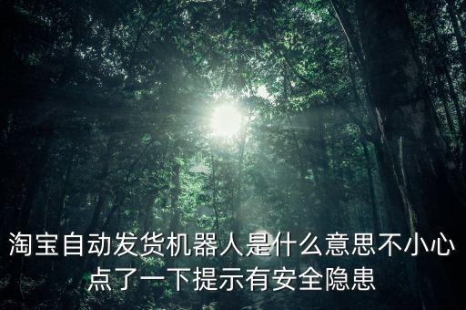 淘寶自動發(fā)貨機器人是什么意思不小心點了一下提示有安全隱患