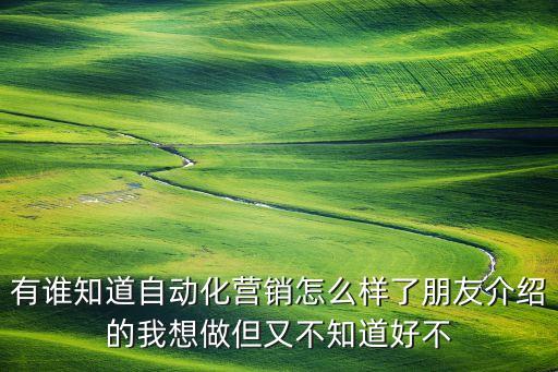 有誰知道自動(dòng)化營銷怎么樣了朋友介紹的我想做但又不知道好不