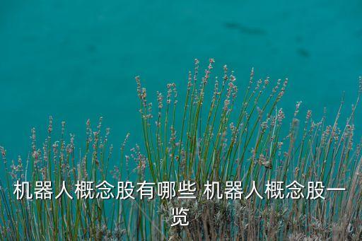 機(jī)器人概念股有哪些 機(jī)器人概念股一覽