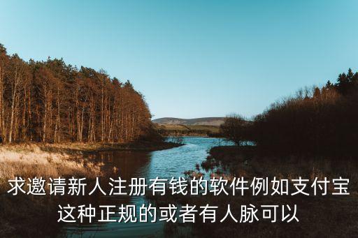 哪個(gè)app拉新人最賺錢，求邀請(qǐng)新人注冊有錢的軟件例如支付寶這種正規(guī)的或者有人脈可以
