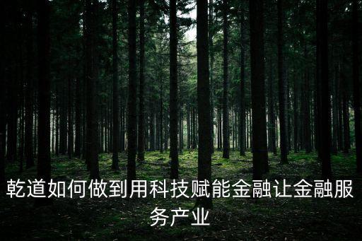 提升科技賦能 順應金融科技變革，如何理解乾道倡導的科技賦能金融呢