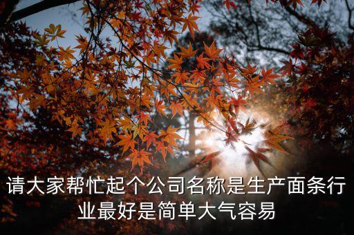 簡單大氣好記的公司名稱，公司名稱大全簡單大氣